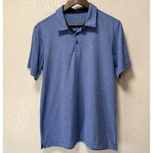 Columbia Omni-Wick Polo Shirt Men’s M Blue Performance Golf Moisture Wicking